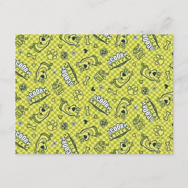 Scooby Snacks Galore Checker Pattern Postcard (Front)