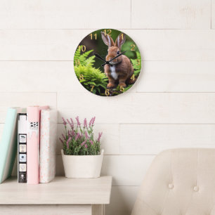 "Scooby the Dwarf Bunny: A Little Ball of Joy" Large Clock