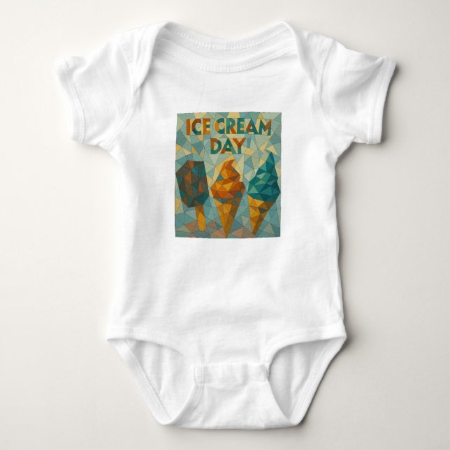 Scoop Into Joy – It’s Ice Cream Day! Baby Bodysuit (Front)