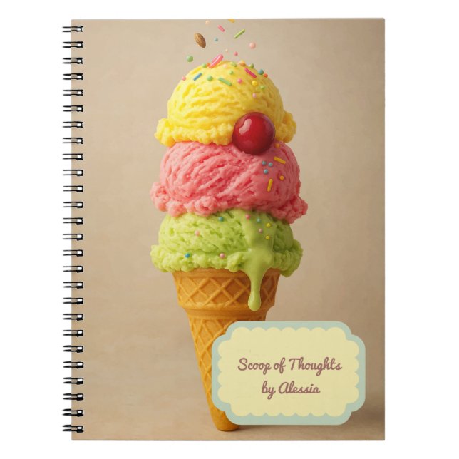 Scoop of Thoughts – Personalized Ice Cream  Notebook (Front)