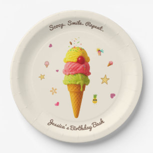 Scoop. Smile. Repeat. – Birthday Party Plate