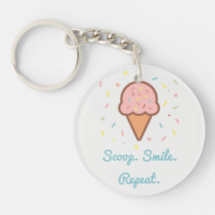 Scoop. Smile. Repeat. Ice Cream Sprinkle Keychain