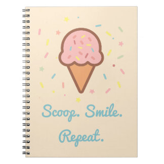 Scoop, Smile, Repeat – Ice Cream Sprinkle Notebook