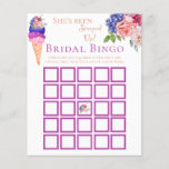 Scooped Ice Cream Floral Bridal Shower Bingo Game<br><div class="desc">This unique Ice Cream themed Watercolor I painted by my own in modern Azur Blue, Vanilla Cream, Peach, Burgundy, Viva Magenta and Blush Pink colors perfect for your fun and sparkly selebration with friends "She's been scooped up" Bridal Shower. Other matching items for your party available in my PatternDigitPics stope's...</div>