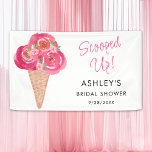 Scooped Up Bridal Shower Banner<br><div class="desc">This pretty ice cream-themed bridal shower banner is decorated with watercolor florals and an ice cream cone. The text says "Scooped Up!" in stylish pink typography. Easily customizable. Use the Design Tool to change the text size, style, or color. As we create our artwork you won't find this exact image...</div>