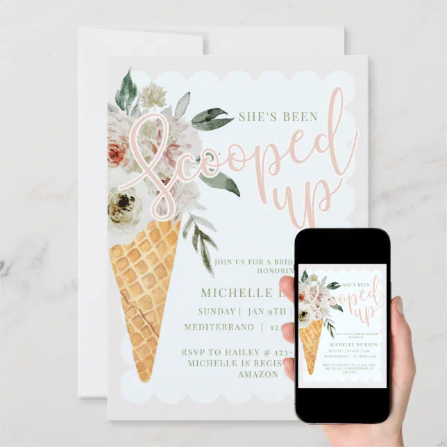Scooped up, Bridal Shower, Bride, Invitation Zazzle