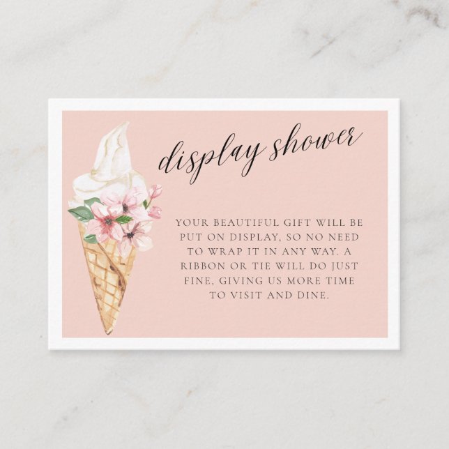 Scooped Up Bridal Shower Display Shower Enclosure Card (Front)