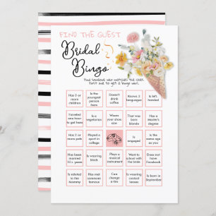 Scooped Up Bridal Shower Find the Guest BINGO  Invitation