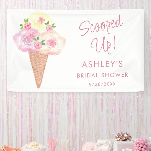 Scooped Up Bridal Shower Floral Banner