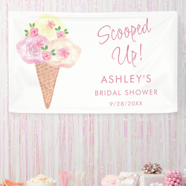 Scooped Up Bridal Shower Floral Banner (Creator Uploaded)