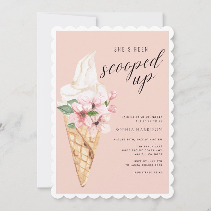 Scooped Up Bridal Shower Invitation Zazzle
