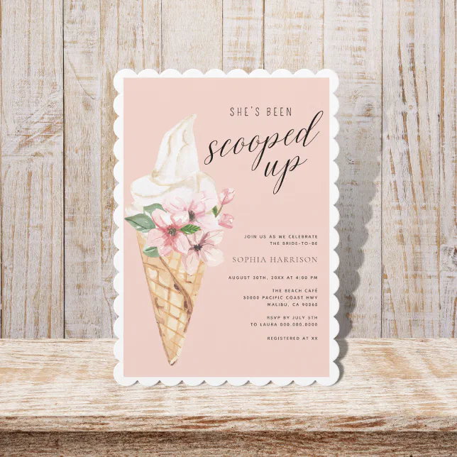 Scooped Up Bridal Shower Invitation Zazzle