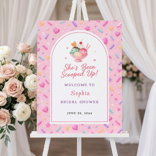 Scooped Up Bridal Shower Sweet Pink Custom Foam Board