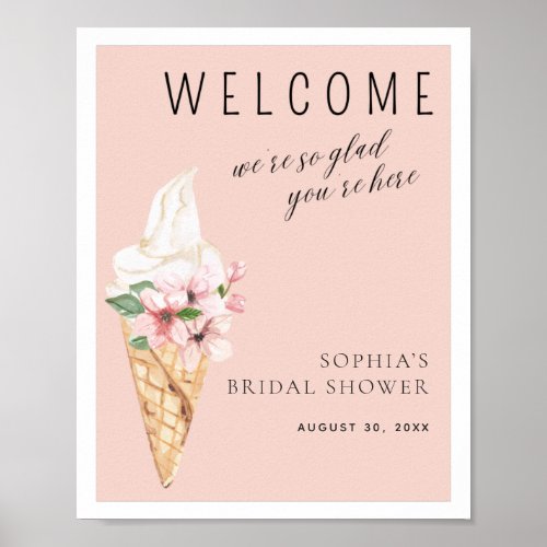 Scooped Up Bridal Shower Welcome Poster