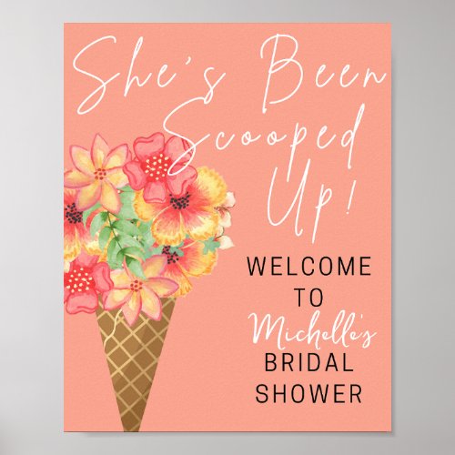 Scooped Up bridal shower welcome sign 