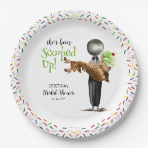 Scooped Up Chocolate Ice cream Bridal Shower Paper Plates