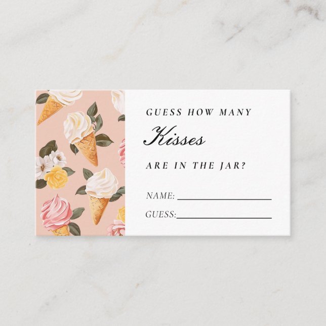 Scooped Up How Many Kisses Bridal Shower Enclosure Card (Front)