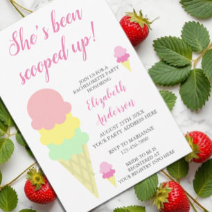 Scooped Up Ice Cream Bachelorette Party Invitation