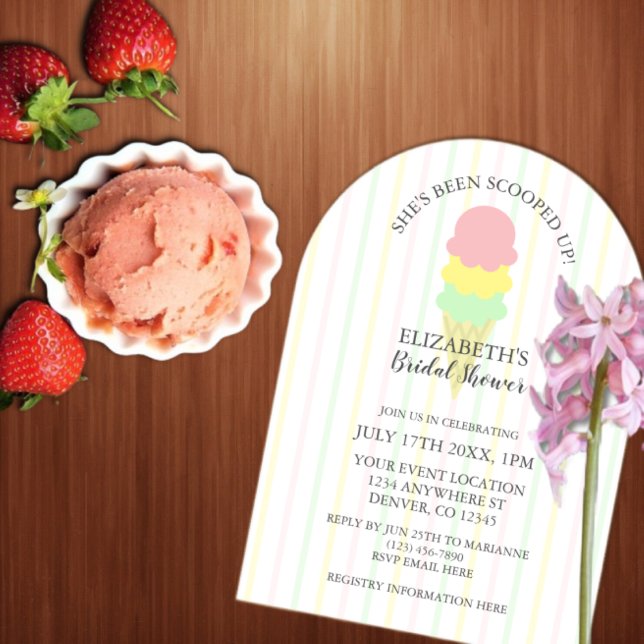 Scooped Up Ice Cream Bridal Shower Acrylic Invitations (Creator Uploaded)