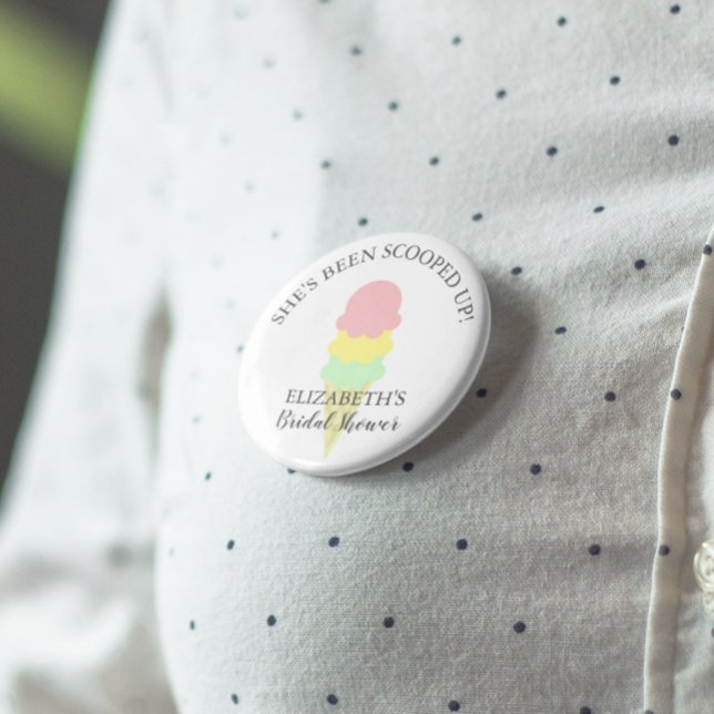 Scooped Up Ice Cream Bridal Shower Button (Creator Uploaded)