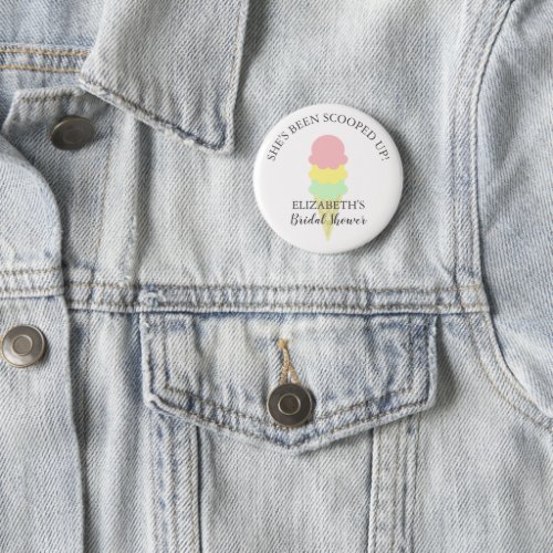Scooped Up Ice Cream Bridal Shower Button