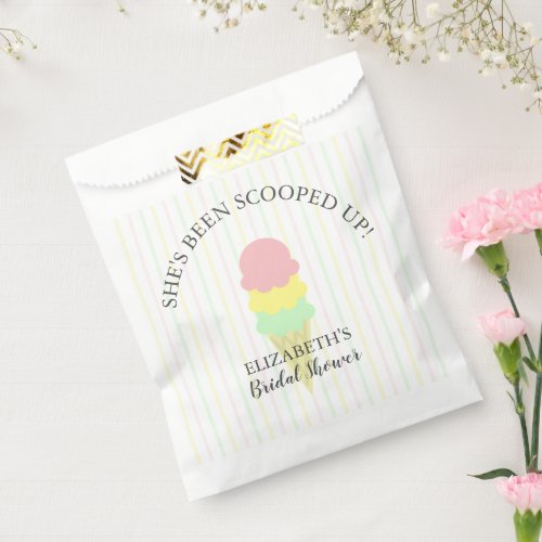 Scooped Up Ice Cream Bridal Shower Favor Bag