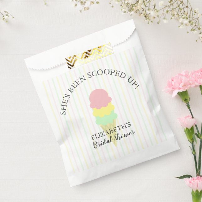 Scooped Up Ice Cream Bridal Shower Favor Bag (Sealed)