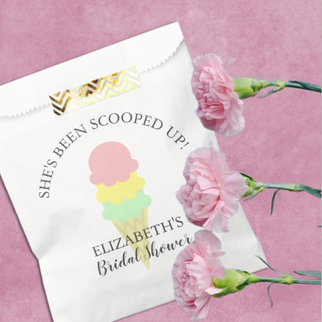 Scooped Up Ice Cream Bridal Shower Favor Bag (Creator Uploaded)
