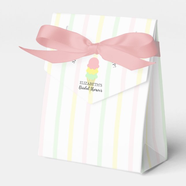 Scooped Up Ice Cream Bridal Shower Favor Boxes (Front Side)