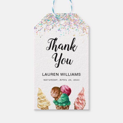 Scooped Up Ice Cream Bridal Shower Gift Tags