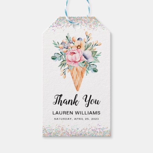 Scooped Up Ice Cream Bridal Shower Gift Tags