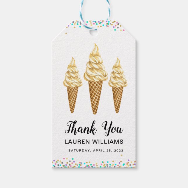 Scooped Up Ice Cream Bridal Shower Gift Tags (Front)