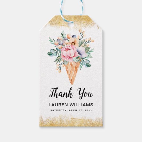 Scooped Up Ice Cream Bridal Shower Gift Tags