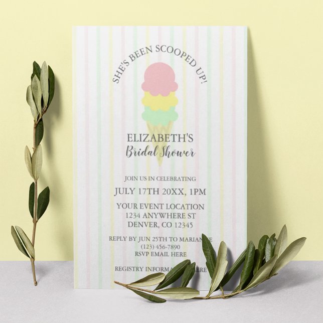 Scooped Up Ice Cream Bridal Shower Invitation (Creator Uploaded)