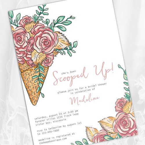 Scooped Up Ice Cream Bridal Shower Invitation