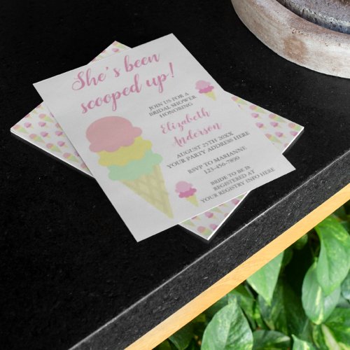 Scooped Up Ice Cream Bridal Shower Invitation