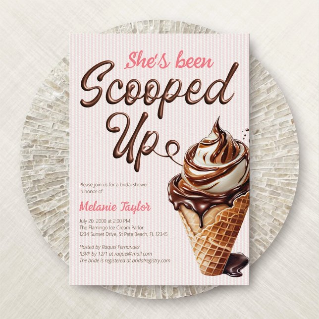 Scooped Up Ice Cream Bridal Shower Invitation (Creator Uploaded)