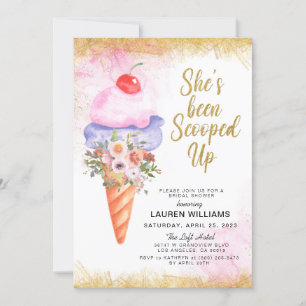 Scooped Up Ice Cream Bridal Shower Invitation