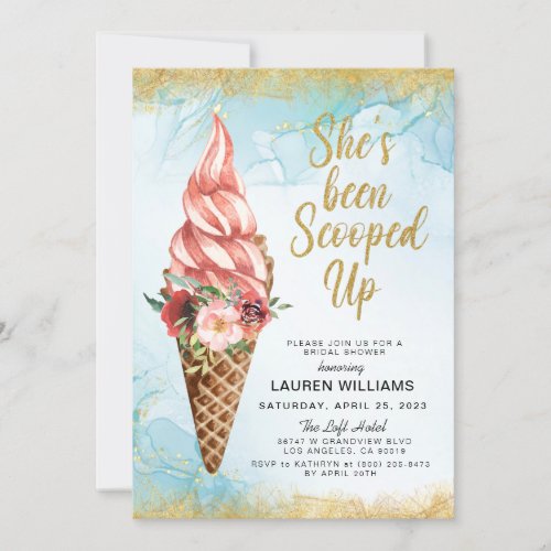Scooped Up Ice Cream Bridal Shower Invitation