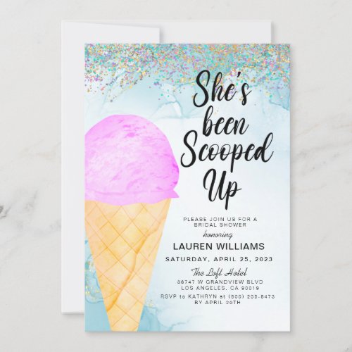Scooped Up Ice Cream Bridal Shower Invitation