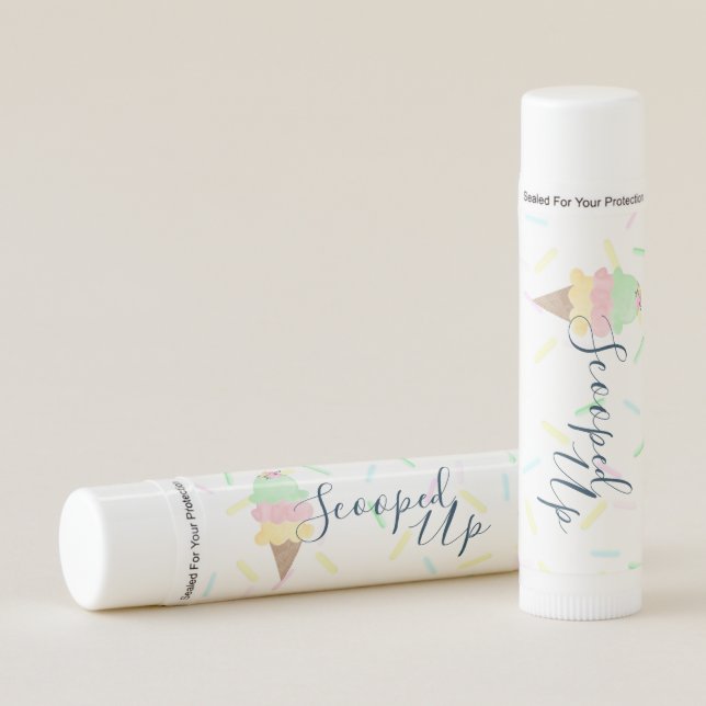 Scooped Up Ice Cream Bridal Shower Lip Balm (Front)