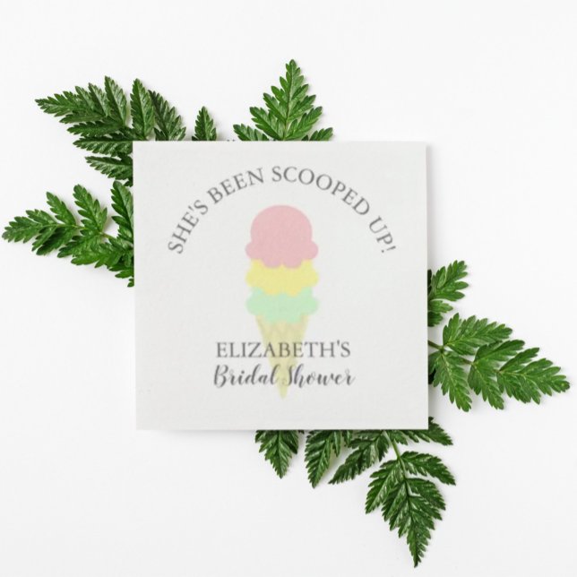 Scooped Up Ice Cream Bridal Shower Napkins (Creator Uploaded)
