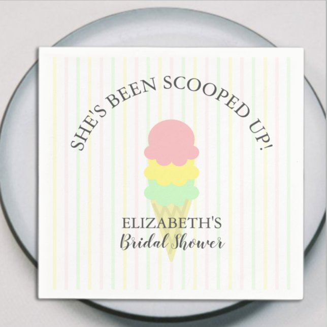 Scooped Up Ice Cream Bridal Shower Napkins (Creator Uploaded)
