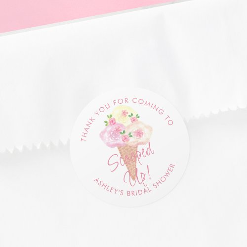 Scooped Up Ice Cream Bridal Shower Personalized Classic Round Sticker