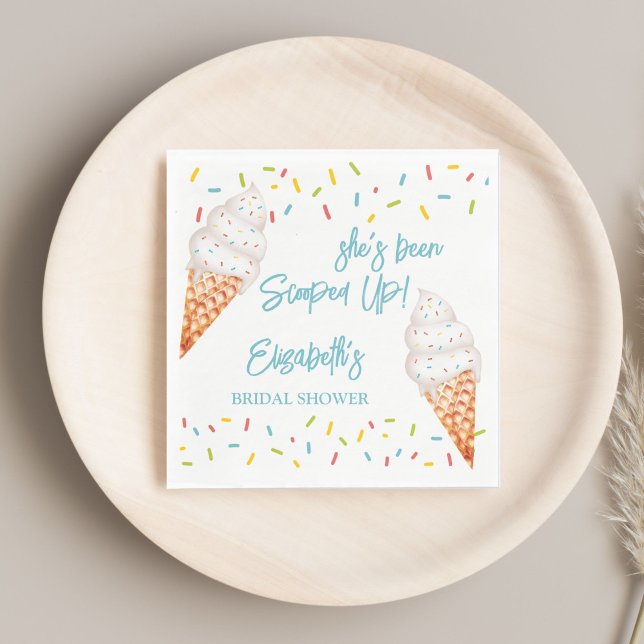 Scooped up ice cream bridal shower personalized napkins (Scooped up ice cream bridal shower personalized napkins bridal shower tableware )