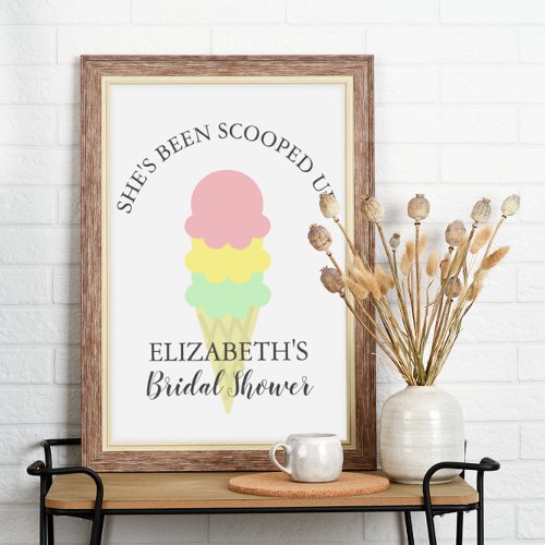 Scooped Up Ice Cream Bridal Shower Poster
