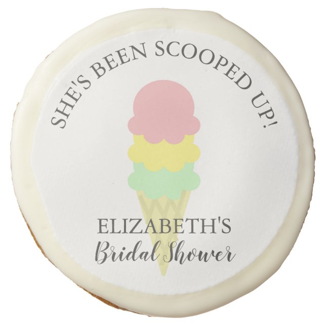 Scooped Up Ice Cream Bridal Shower Sugar Cookie (Front)