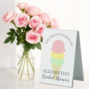 Scooped Up Ice Cream Bridal Shower Table Tent