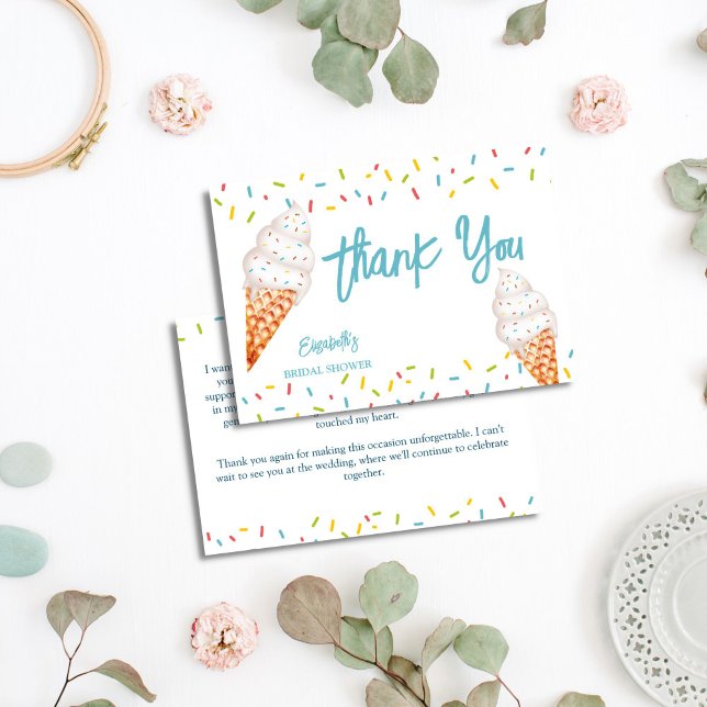 Scooped up ice cream bridal shower thank you card (She's been Scooped up ice cream bridal shower thank you cards)