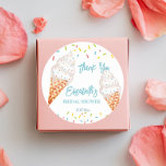 Scooped up ice cream bridal shower thank you classic round sticker<br><div class="desc">She's been scooped up ice cream and sprinkles bridal shower thank you favor sticker template.</div>